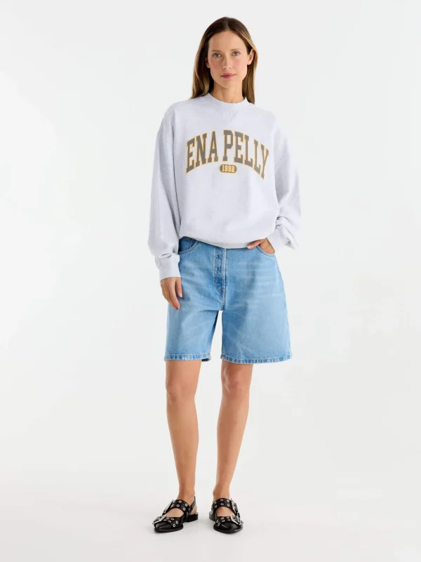 Ena Pelly Collegiate Sweatshirt - White Marle