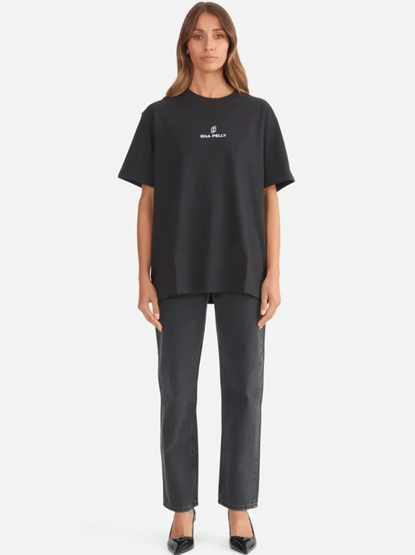 Ena Pelly Lexi Monogram Tee- Black