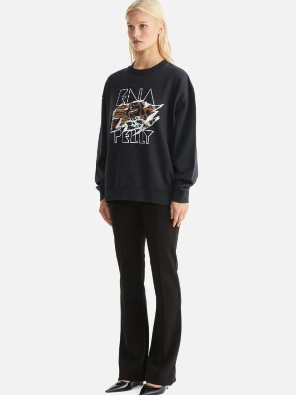 Ena Pelly Lilly Oversized Sweater Tigers Eye - Vintage Black