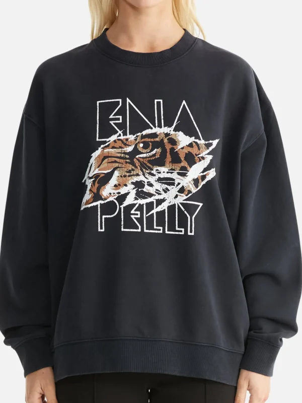 Ena Pelly Lilly Oversized Sweater Tigers Eye - Vintage Black