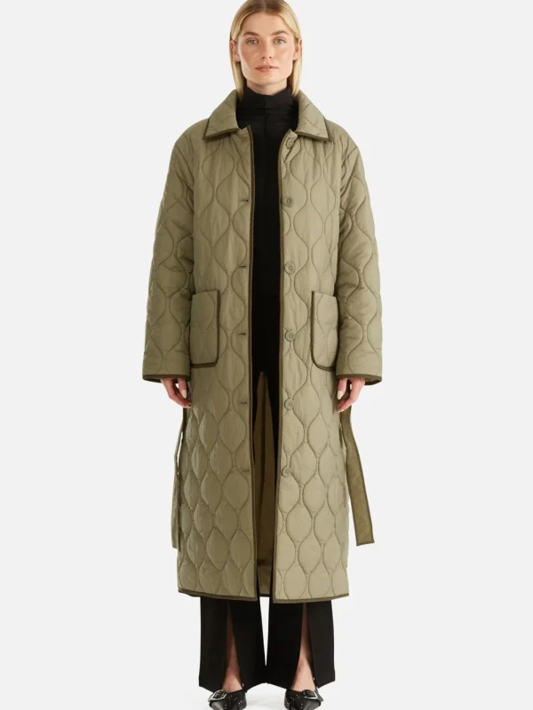 Ena Pelly Louise Quilted Puffer Jacket - Hunter Green