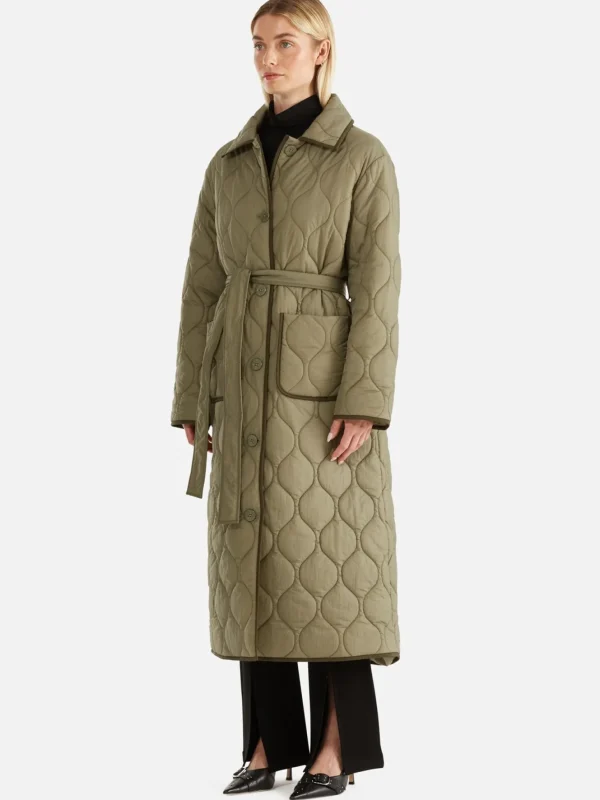 Ena Pelly Louise Quilted Puffer Jacket - Hunter Green