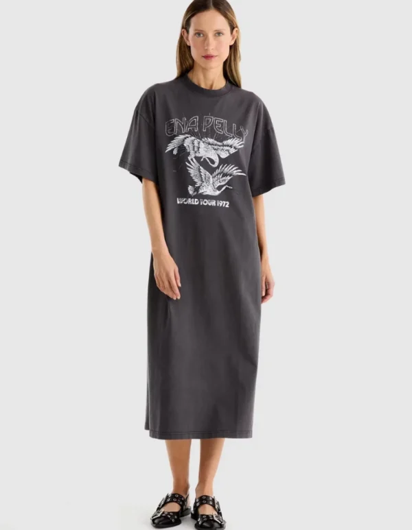 Ena Pelly World Tour Tee Dress - Faded Black