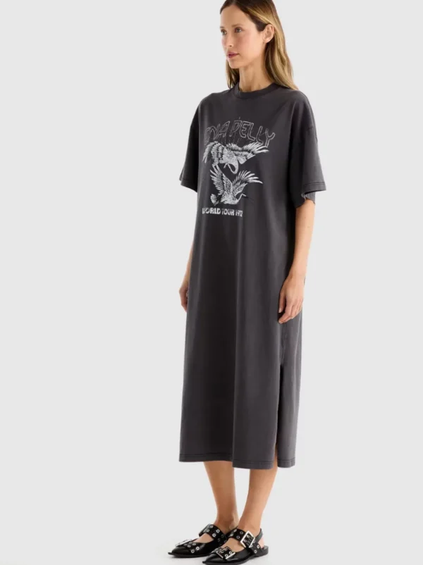 Ena Pelly World Tour Tee Dress - Faded Black