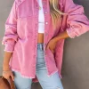 Eyes On Floyd Trixie Shirt Denim Jacket - Pink