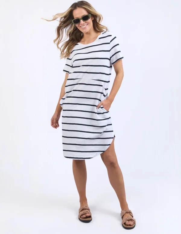 Foxwood Bay Stripe Dress - Navy