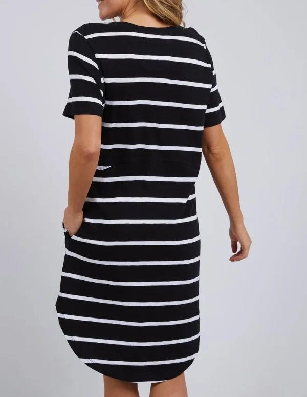 Foxwood Bay Stripe Dress- Black/White Stripe