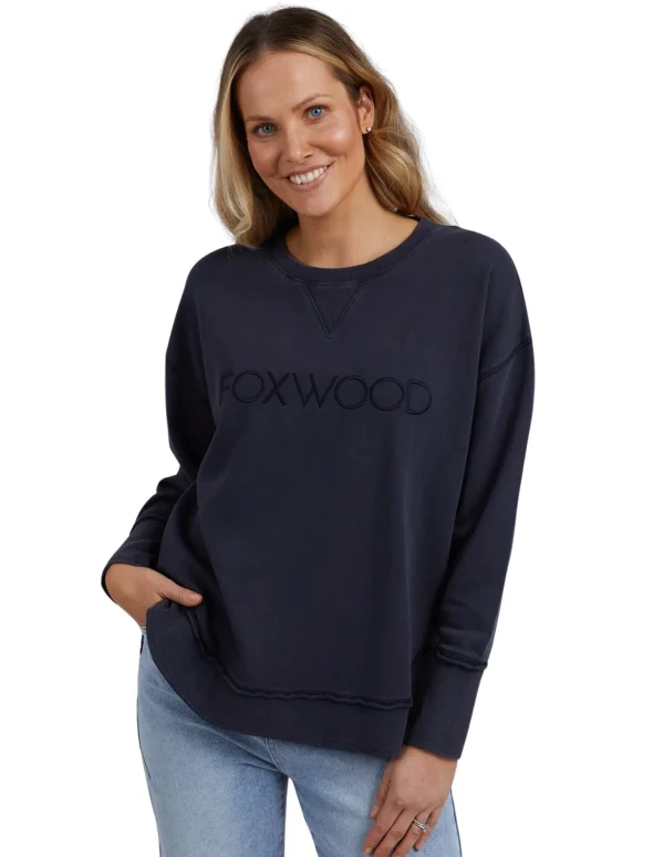 Foxwood Simplified Crew- Washed Navy