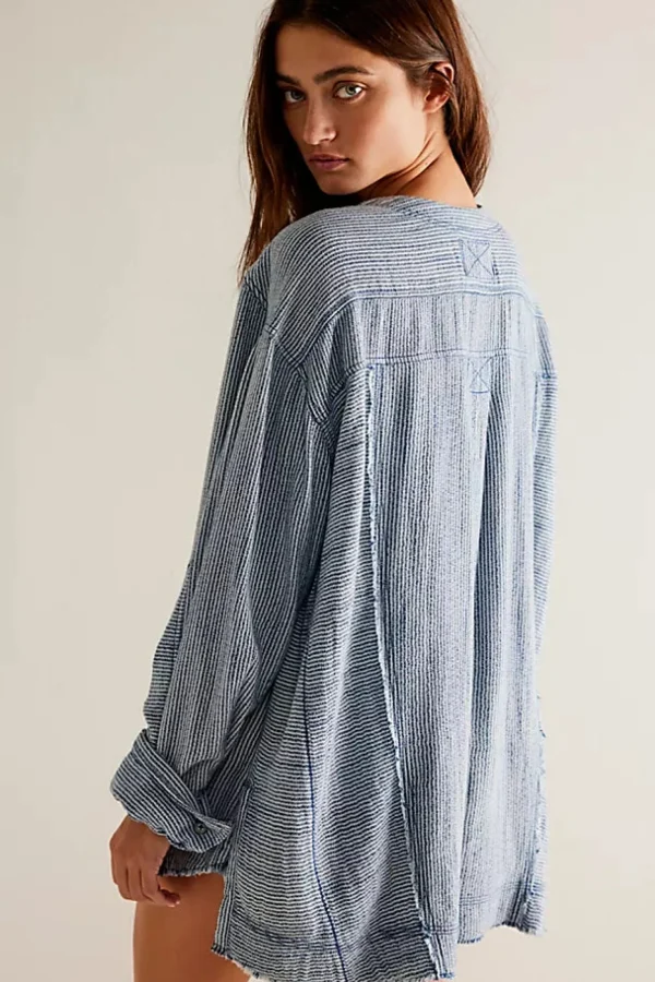 Free People By The Shore Shirt - Indigo Stripe