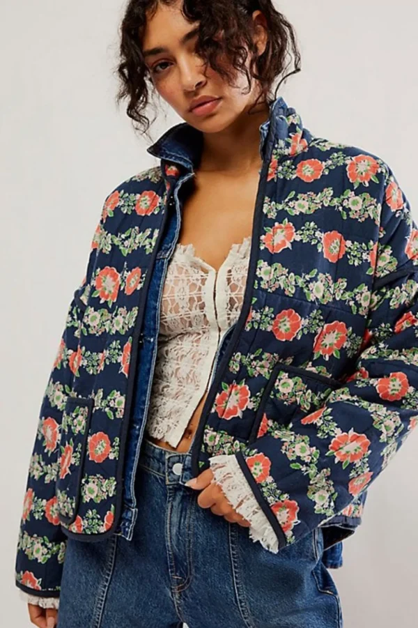 Free People Chloe Jacket- Dusk Combo