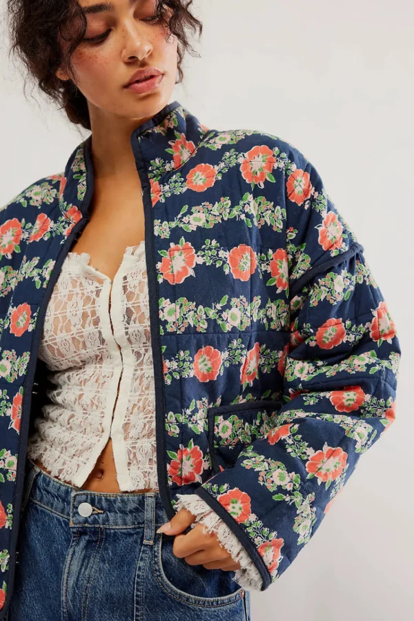 Free People Chloe Jacket- Dusk Combo