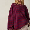 Free People Classic Striped Crew - Nautical Combo