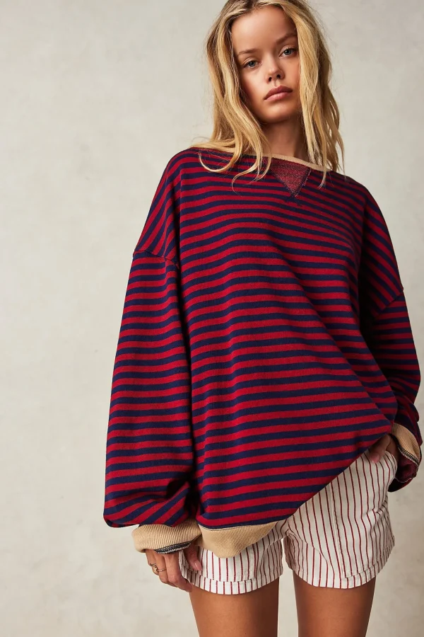 Free People Classic Striped Crew - Nautical Combo