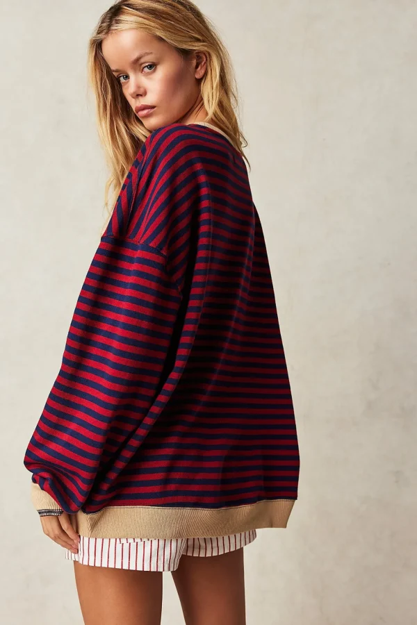 Free People Classic Striped Crew - Nautical Combo