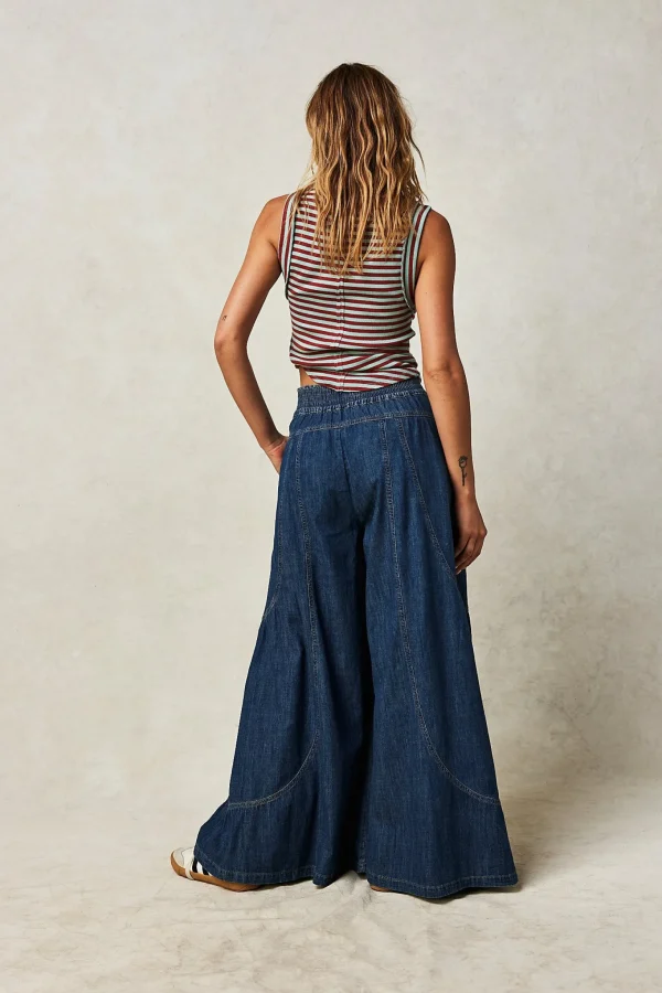 Free People Dawn on Me Wide Leg Jeans - London Blue