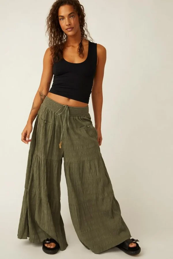 Free People In Paradise Wide Leg Pant - Dried Basil