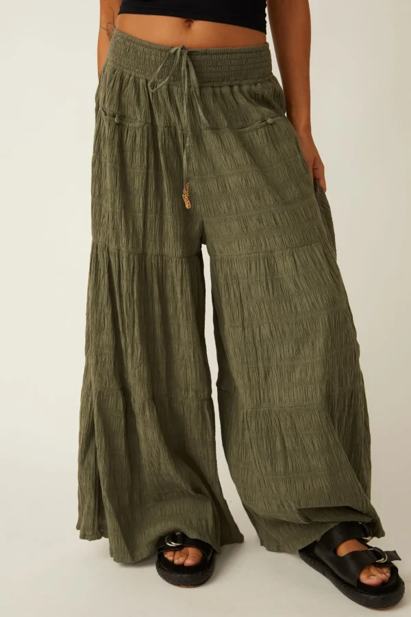 Free People In Paradise Wide Leg Pant - Dried Basil