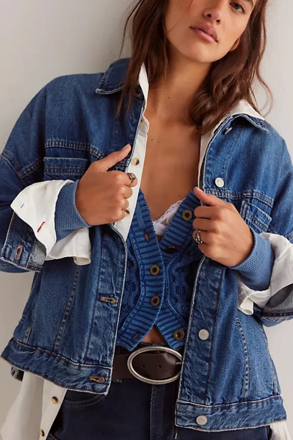 Free People Opal Swing Denim Jacket - Got The Blues