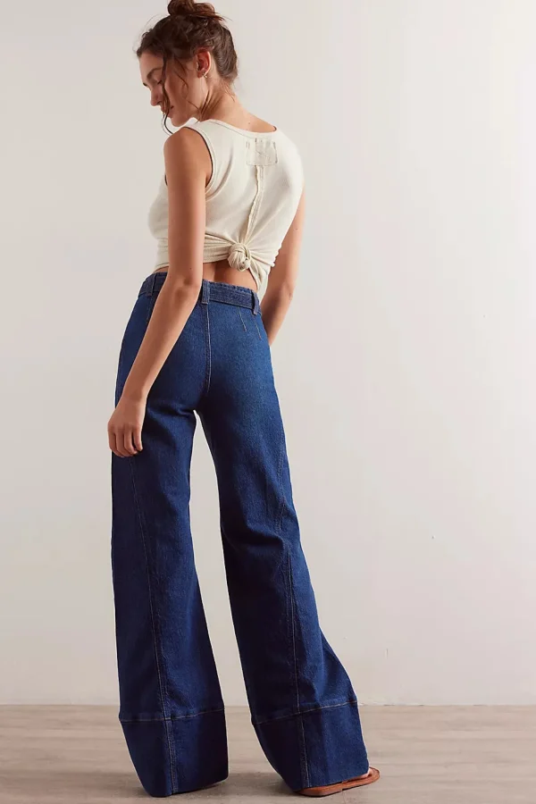 Free People Ryla A Line Jean - Dreamscape Blue