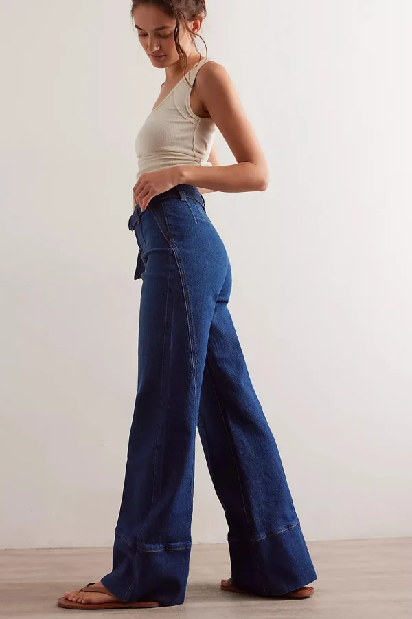 Free People Ryla A Line Jean - Dreamscape Blue