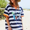 Hammill & Co Beach Sweat Dress - Navy/White Stripe