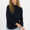 Humidity Heidi Knit Top - Navy