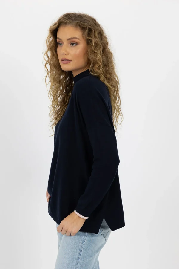 Humidity Heidi Knit Top - Navy