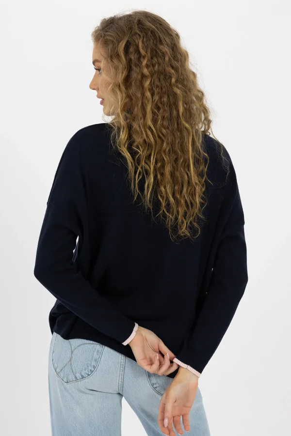 Humidity Heidi Knit Top - Navy
