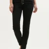 Italian Star Button Jean - Black