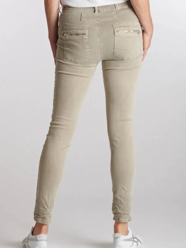 Italian Star Button Jean - Beige