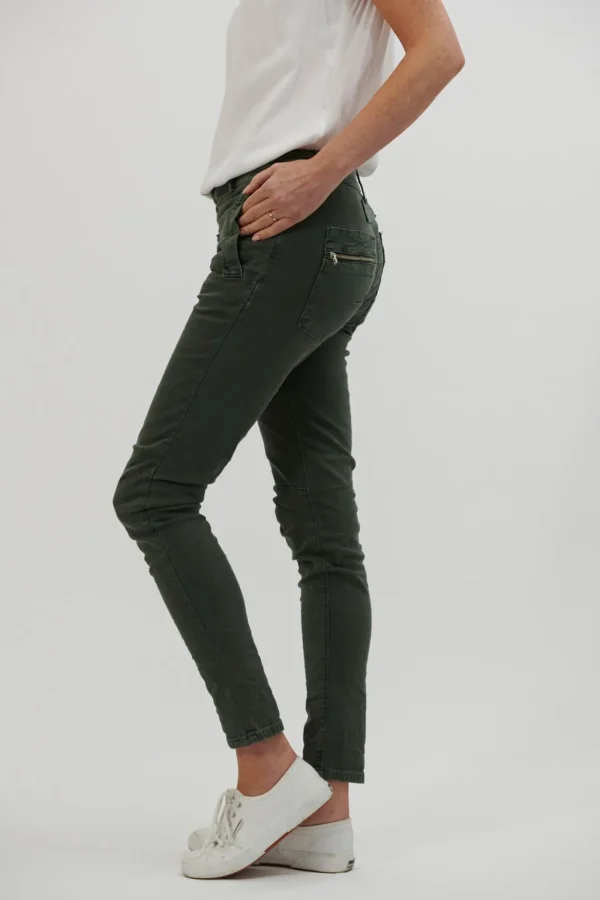 Italian Star Button Jean - Military