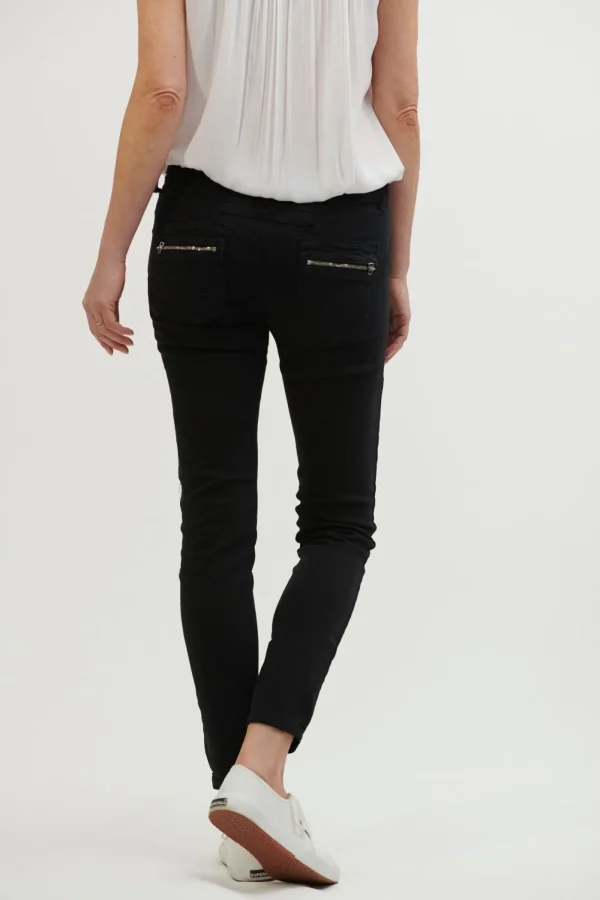 Italian Star Button Jean - Black