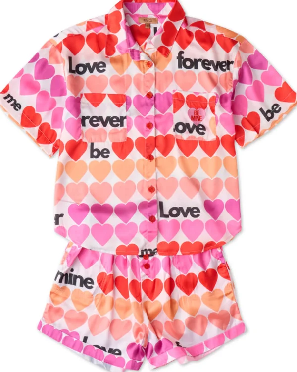 Kip & Co - Forever Satin Short Sleeve Shirt & Short PJ Set