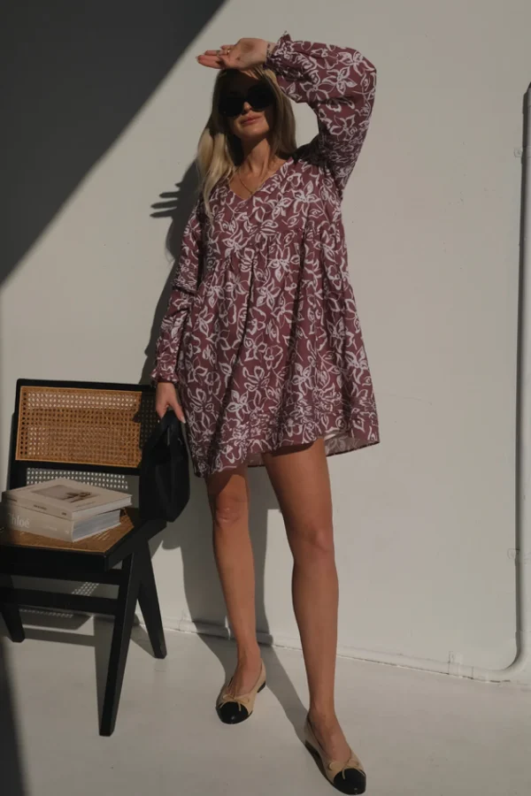 Lunar Fox Stevie Linen Dress - Sangria