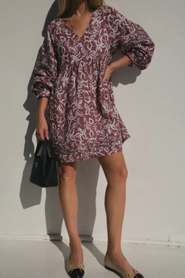 Lunar Fox Stevie Linen Dress - Sangria