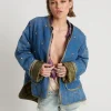 One Teaspoon Bay Blue Quilted Crystal Studded Jacket