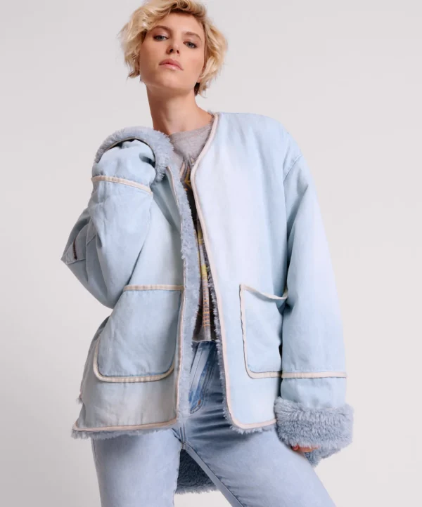 One Teaspoon Blue Space Teddy Throwover Denim Jacket