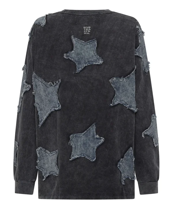 One Teaspoon Denim Star Boyfriend Longsleeve Tee - Black Acid