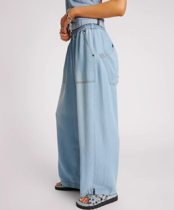 One Teaspoon Tencel Parachute Pants - Soft Blue