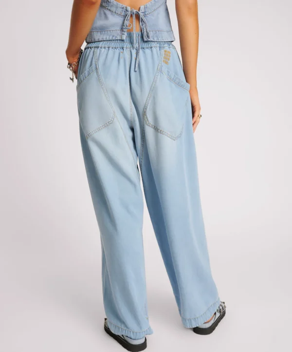 One Teaspoon Tencel Parachute Pants - Soft Blue