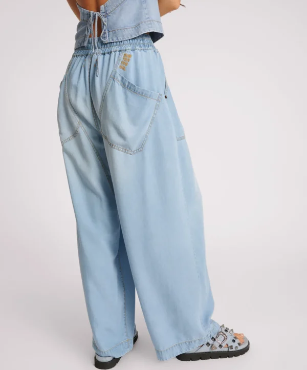 One Teaspoon Tencel Parachute Pants - Soft Blue