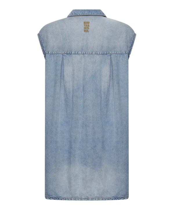 One Teaspoon Tencel Shirt Dress - Soft Blue