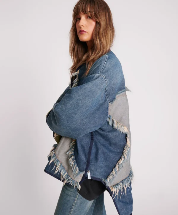 One Teaspoon Wadded Jacket - Memphis Light Star Denim