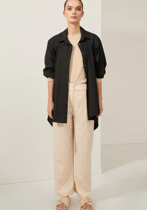 POL Lagoon Drape Back Shirt- Black