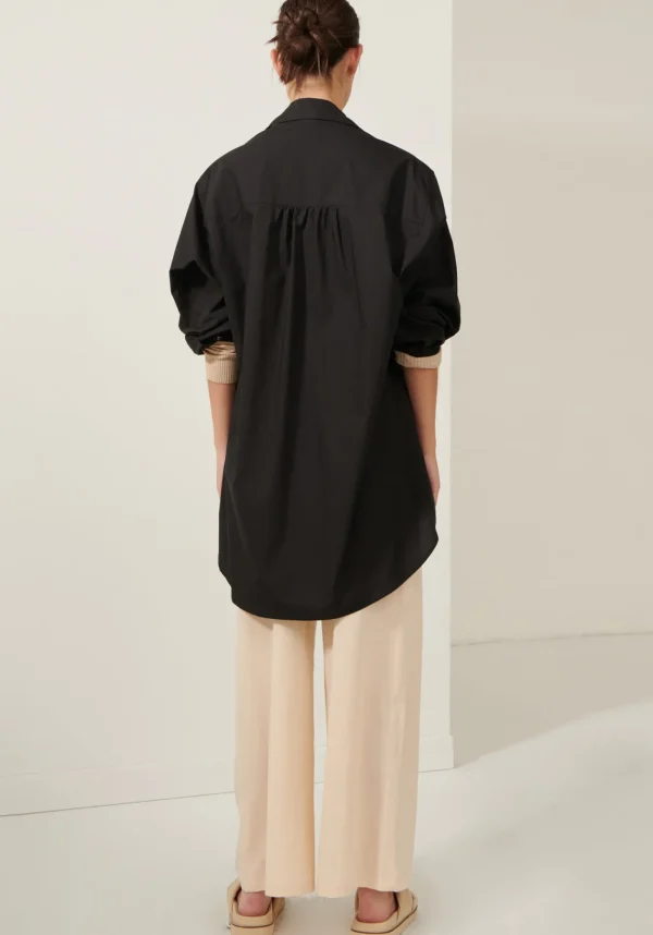 POL Lagoon Drape Back Shirt- Black