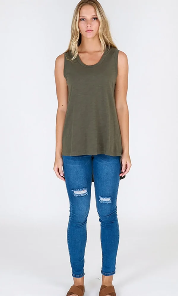 3rd Story Madison Tank Khaki