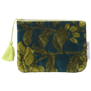 Sage & Clare Bernanda Velvet Pouch - Peacock