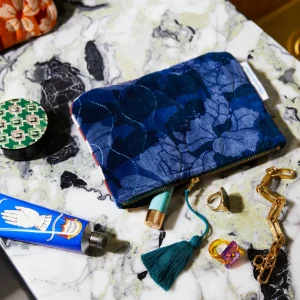 Sage & Clare Bernanda Velvet Pouch - Lapis