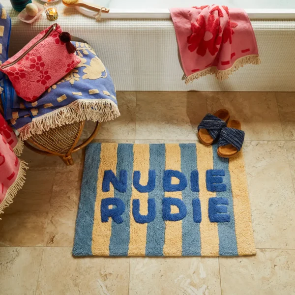 Sage & Clare Ira Nudie Rudie Bath Mat - Blue Jean