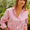 Shirty Elodie Girlfriend Shirt - Pink Wide Stripe